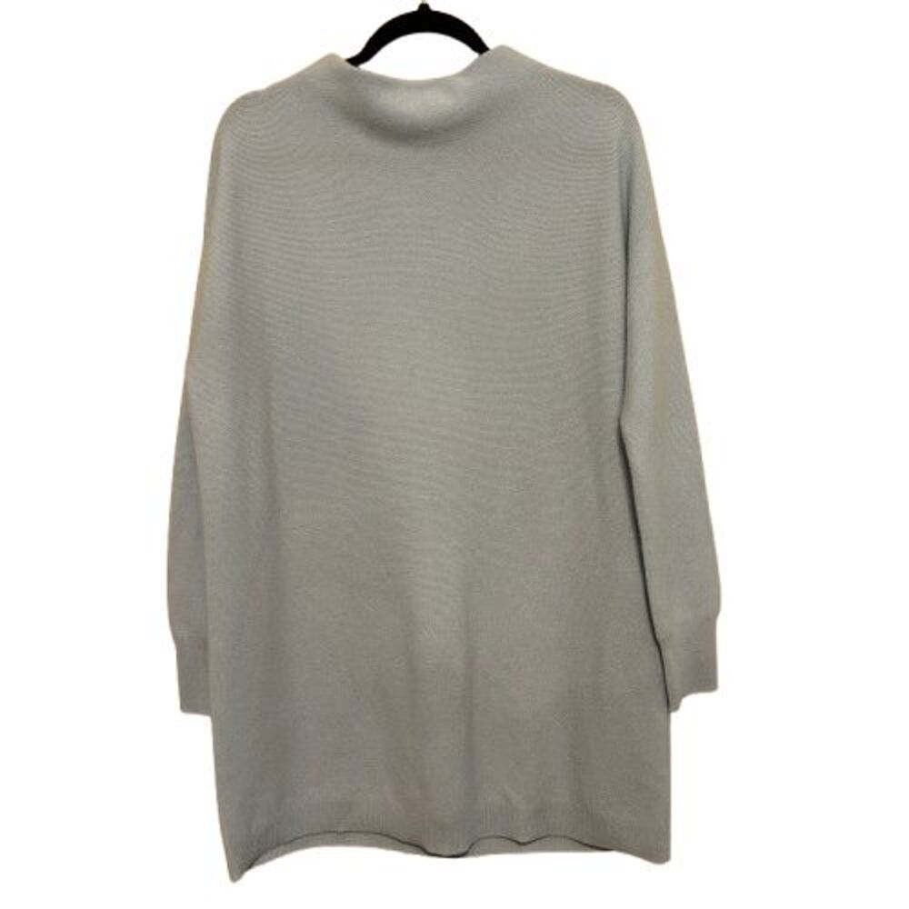 Nordstrom 100% Cashmere Long Sleeve Sweater Tunic Medium Sky Blue Quiet Luxury